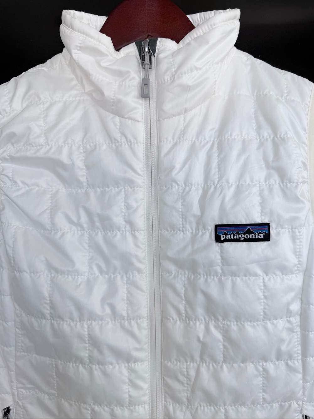 Patagonia Nano Puff Jacket Vest Womens Small White Puffer Excellent Condition